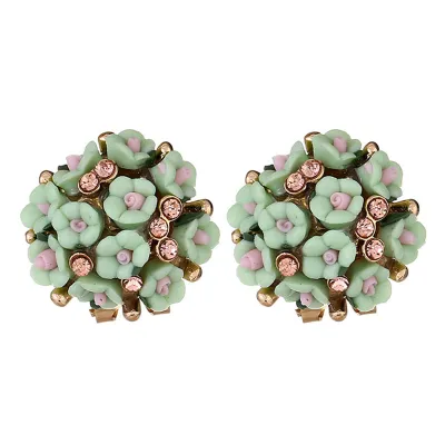 Sweet Flower Pattern Design Rhinestone Stud Earrings For Women