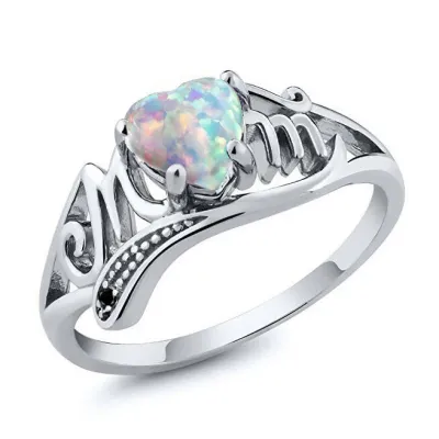 Heart Shape Gemstone Decor Copper Ring for Women
