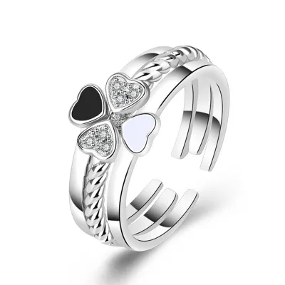 Fashion Lucky Leaf Pattern Metal Ring for Women
