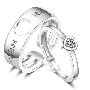 Heart Shaped Opening Copper Couple Ring