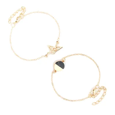 Crack Stone Stereoscopic Peace Pigeon Bracelet Set for Women