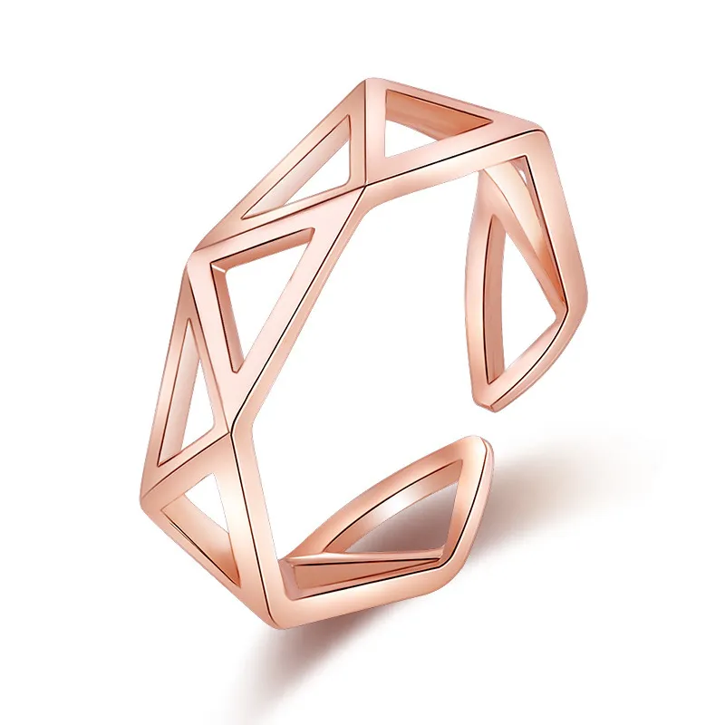 Fashion Geometric Triangle Design Copper Ring for Women