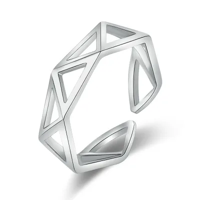 Fashion Geometric Triangle Design Copper Ring for Women