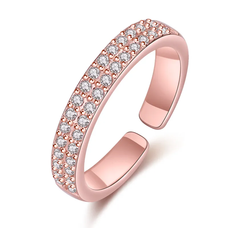 Double Row Full Drill Opening Star Ring for Women