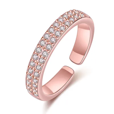 Double Row Full Drill Opening Star Ring for Women