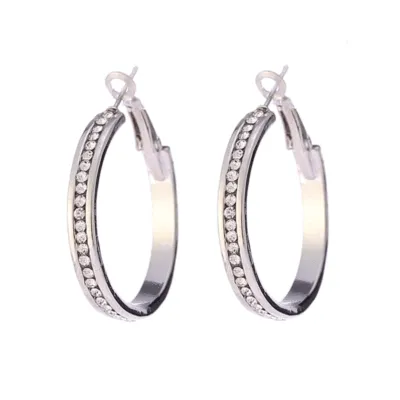 Fashion Inlaid Drill Hoop Earrings for Women