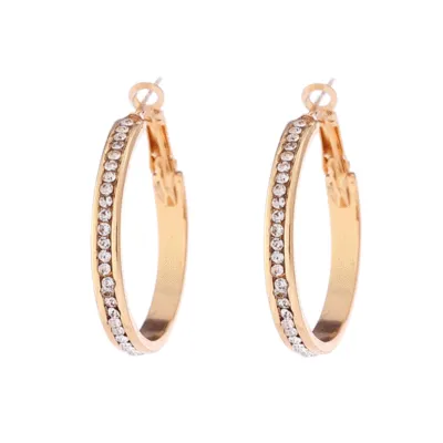 Fashion Inlaid Drill Hoop Earrings for Women
