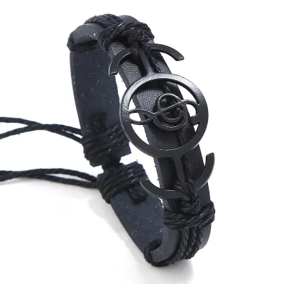 Music Note Decor Woven PU Unisex Bracelet