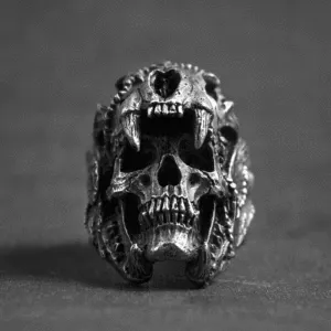 Vintage Men's Skull Ring Alloy Jewelry