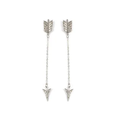 Vintage Rhinestone Tassel Arrow Earrings for Women