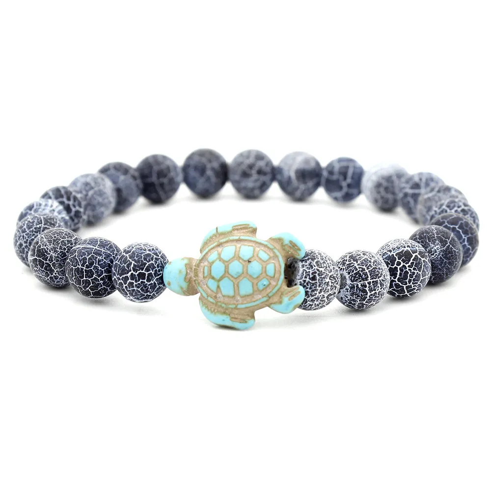Animal Turtle Decor Strand Stone Bracelet Unisex