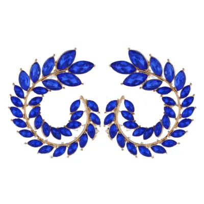 Full Drill Geometric Circle Spiral Stud Earrings for Women Alloy