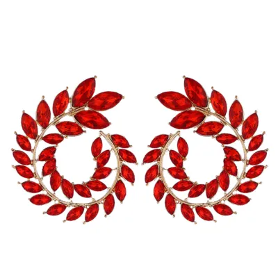 Full Drill Geometric Circle Spiral Stud Earrings for Women Alloy