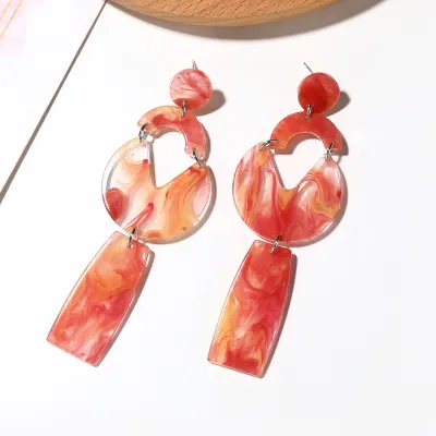 Vintage Transparent Geometric Drop Earrings