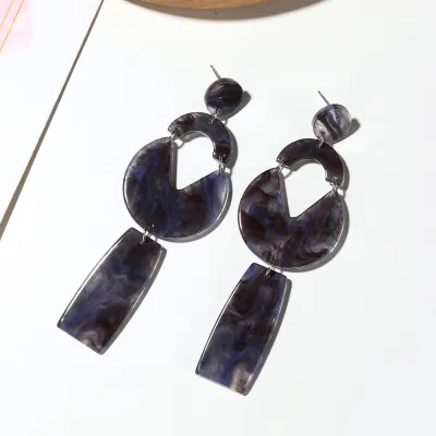Vintage Transparent Geometric Drop Earrings