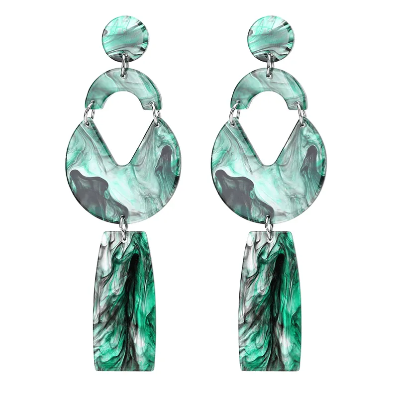 Vintage Transparent Geometric Drop Earrings