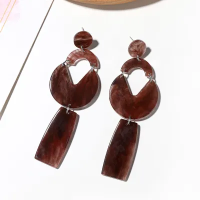 Vintage Transparent Geometric Drop Earrings