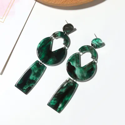 Vintage Transparent Geometric Drop Earrings