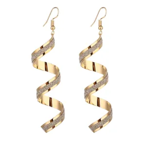 Vintage Distortion Whirling Frosted Floral Alloy Women's Earrings