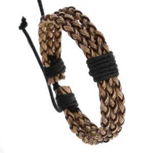 Vintage Woven Adjustable PU Waxed Thread Bracelet