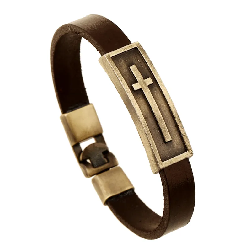 Vintage Cross Decor PU Bracelet Geometric Unisex
