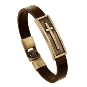 Vintage Cross Decor PU Bracelet Geometric Unisex