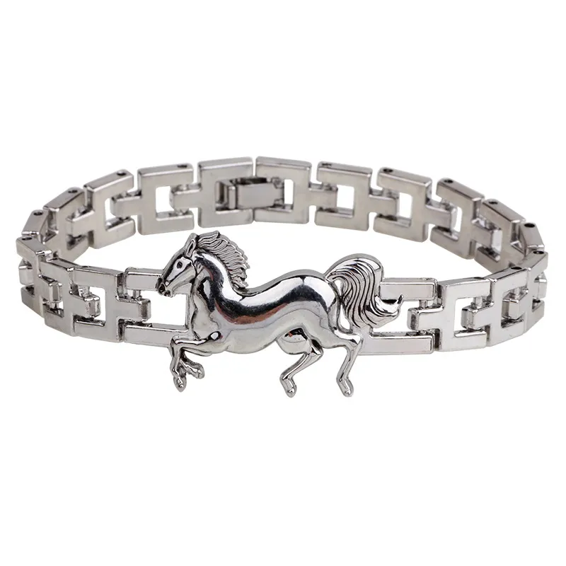 Simple Horse Table Buckle Titanium Steel Men's Bracelet