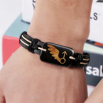 Vintage Cow Bone Decor PU Braided Couple Bracelet