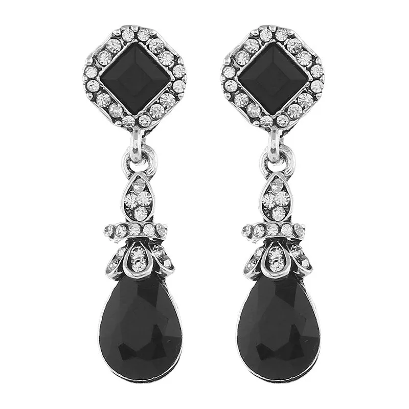 Geometric Drop Rhombus Gem Inlaid Earrings for Women