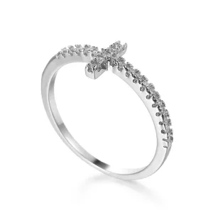 Fashion Cross Zircon Unisex Ring Copper