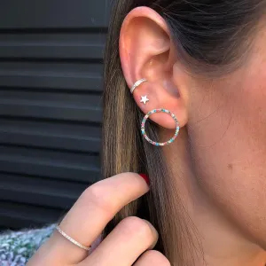 Fashion Geometric Pattern Rhinestone Decor Stud Earrings Set