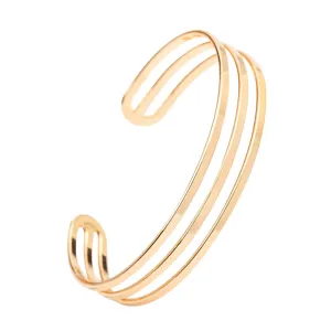 Simple Classic Opening Three Layer Bangle Iron Unisex Geometric Nature