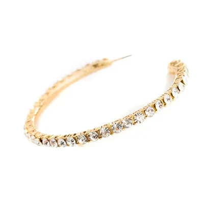 Fashion Inlaid Drill Hoop Earrings for Women