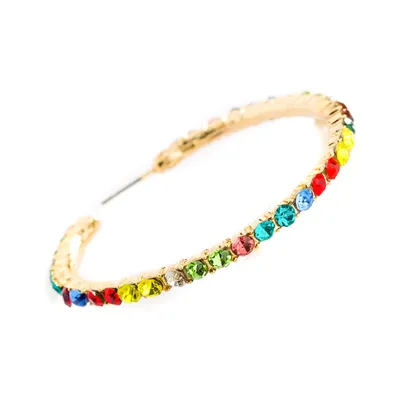Fashion Inlaid Drill Hoop Earrings for Women