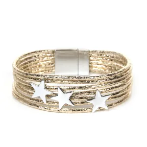 Women's Bohemian Multilayer Pentagram Decor PU Bracelet