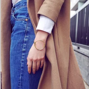Creative Geometric Circle Design Copper Bangle for Women