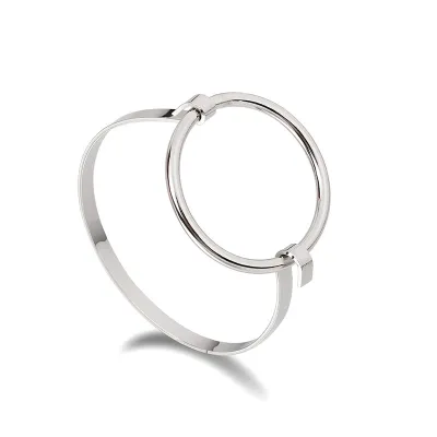 Creative Geometric Circle Design Copper Bangle for Women