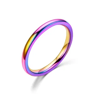 Fashion Minimalist Multicolor Star Couple Metal Ring