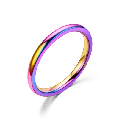 Fashion Minimalist Multicolor Star Couple Metal Ring