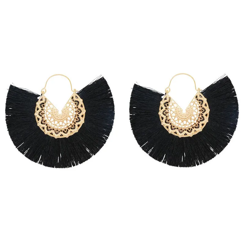 Geometric Alloy Tassel Earrings for Women