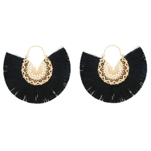 Geometric Alloy Tassel Earrings for Women