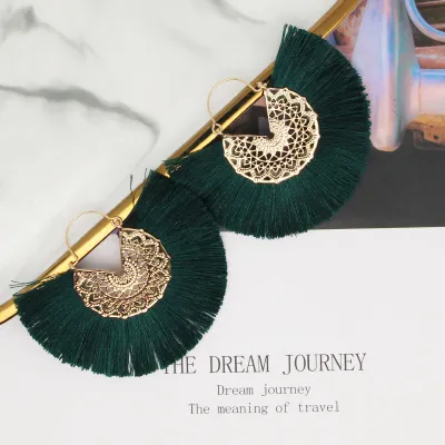 Geometric Alloy Tassel Earrings for Women