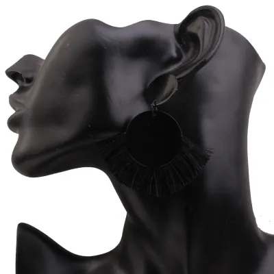 Fashionable Simple Fringed Tassel Geometric Alloy Earrings