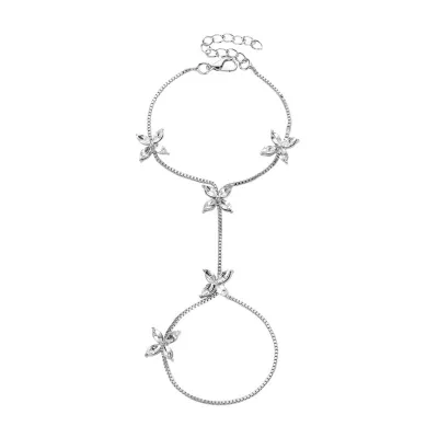 Creative Flowers Pattern Zircon Decor Alloy Bracelet for Women
