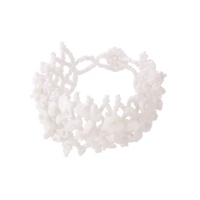 Natural Gravel Beaded Crystal Stretch Bracelet for Women Exotic Geometric Style