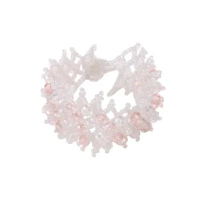 Natural Gravel Beaded Crystal Stretch Bracelet for Women Exotic Geometric Style