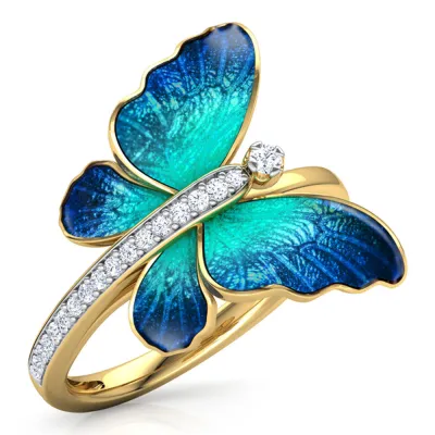 Elegant Butterfly Inlaid Drill Ring for Women