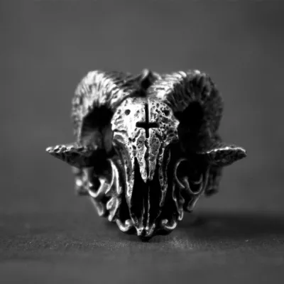 Vintage Goat Pattern Metal Men's Ring