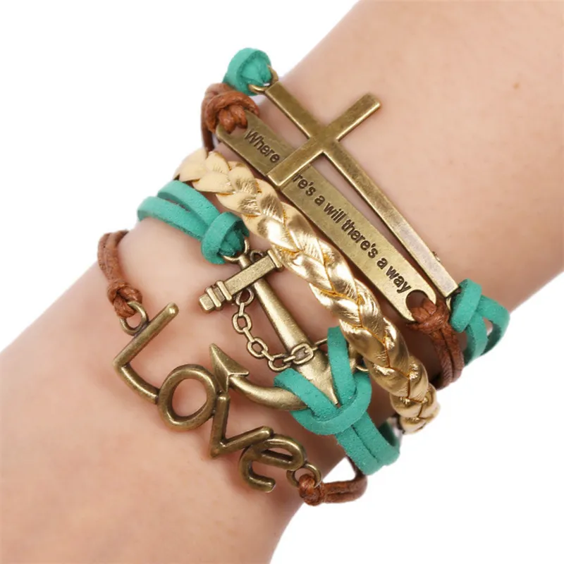 LOVE Multilayer Hand-Woven PU Leather Bracelet Women