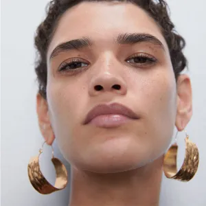 Fashion Simple Geometric Metal Hoop Earrings for Women